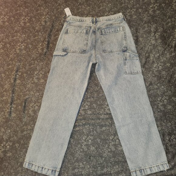 Albercrombie & fitch light blue, acid-wash womens jean 31W 30L LOOSE - Picture 2 of 3